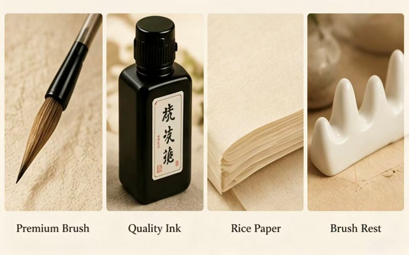 Quiet Brush | Chinese Calligraphy Kits for Mindfulness