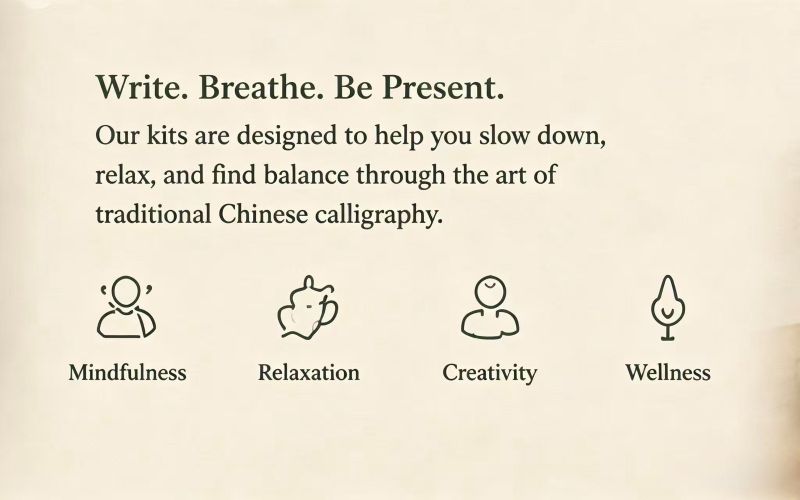 Quiet Brush | Chinese Calligraphy Kits for Mindfulness